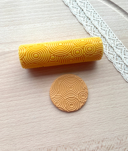 Circles texture roller, Pattern roller for polymer clay