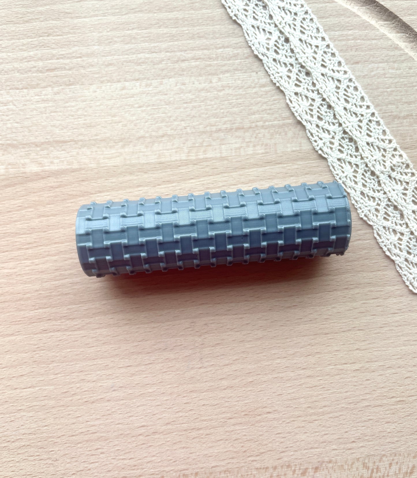 Basket weave texture roller, Pattern roller for polymer clay