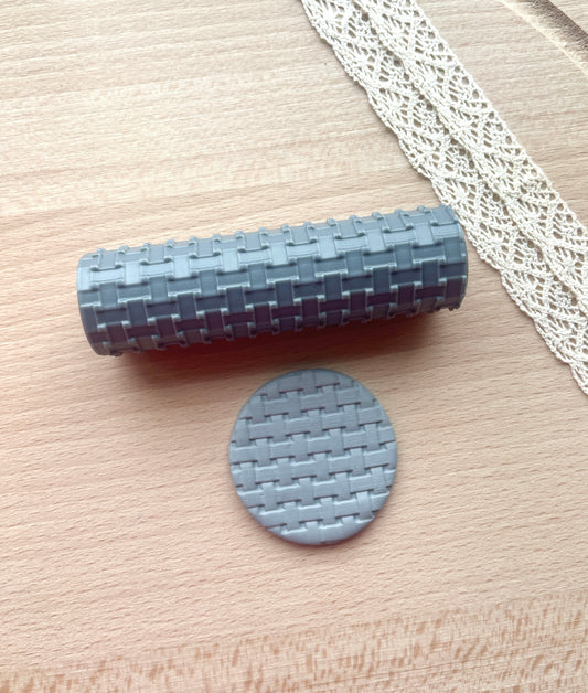 Basket weave texture roller, Pattern roller for polymer clay