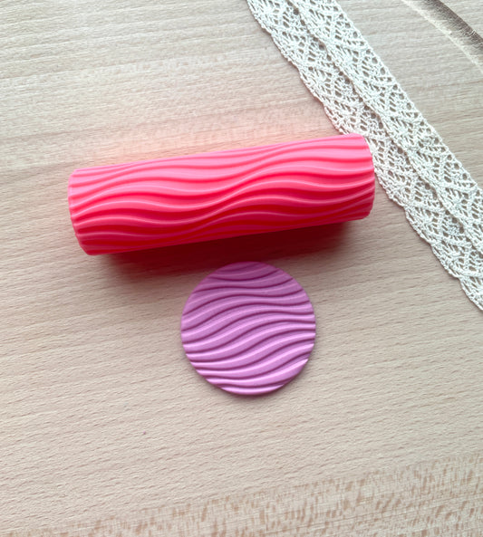 Waves texture roller, Pattern roller for polymer clay