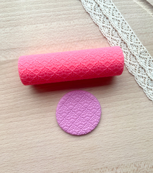 Baroque texture roller, Pattern roller for polymer clay