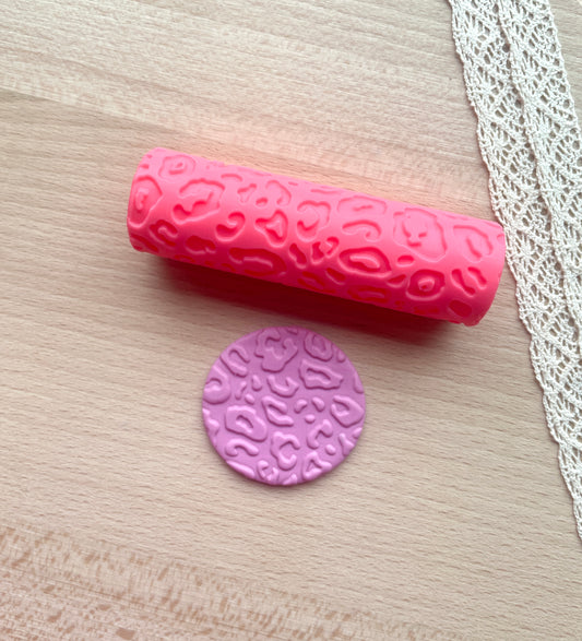 Leopard spots texture roller, Pattern roller for polymer clay