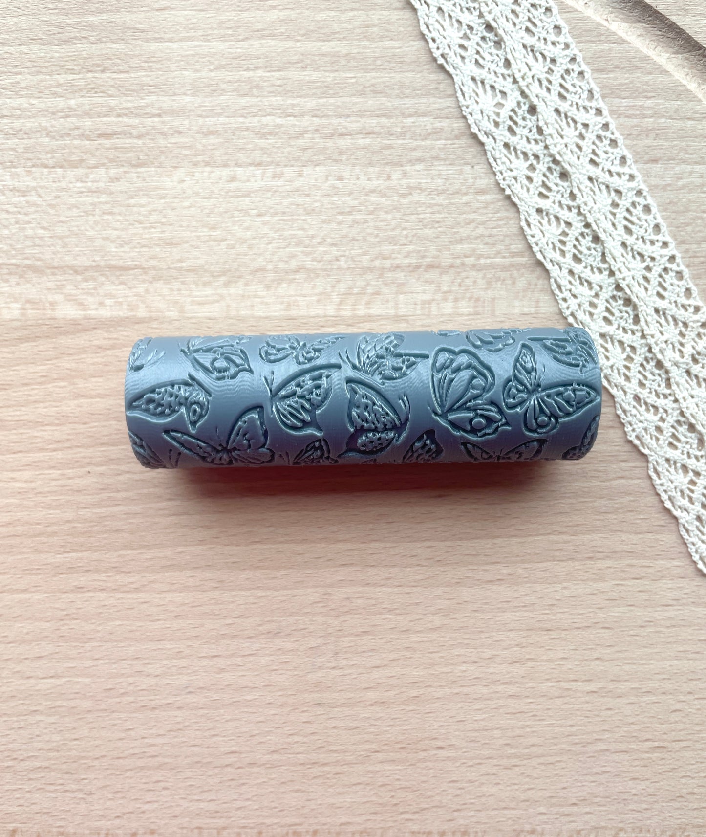 Butterflies texture roller, Pattern roller for polymer clay