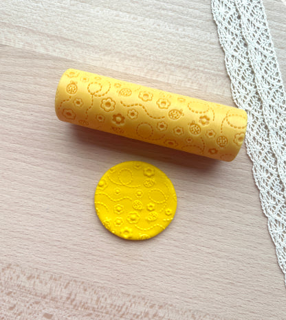 Ladybug texture roller, Pattern roller for polymer clay