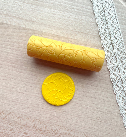 Vines texture roller, Pattern roller for polymer clay