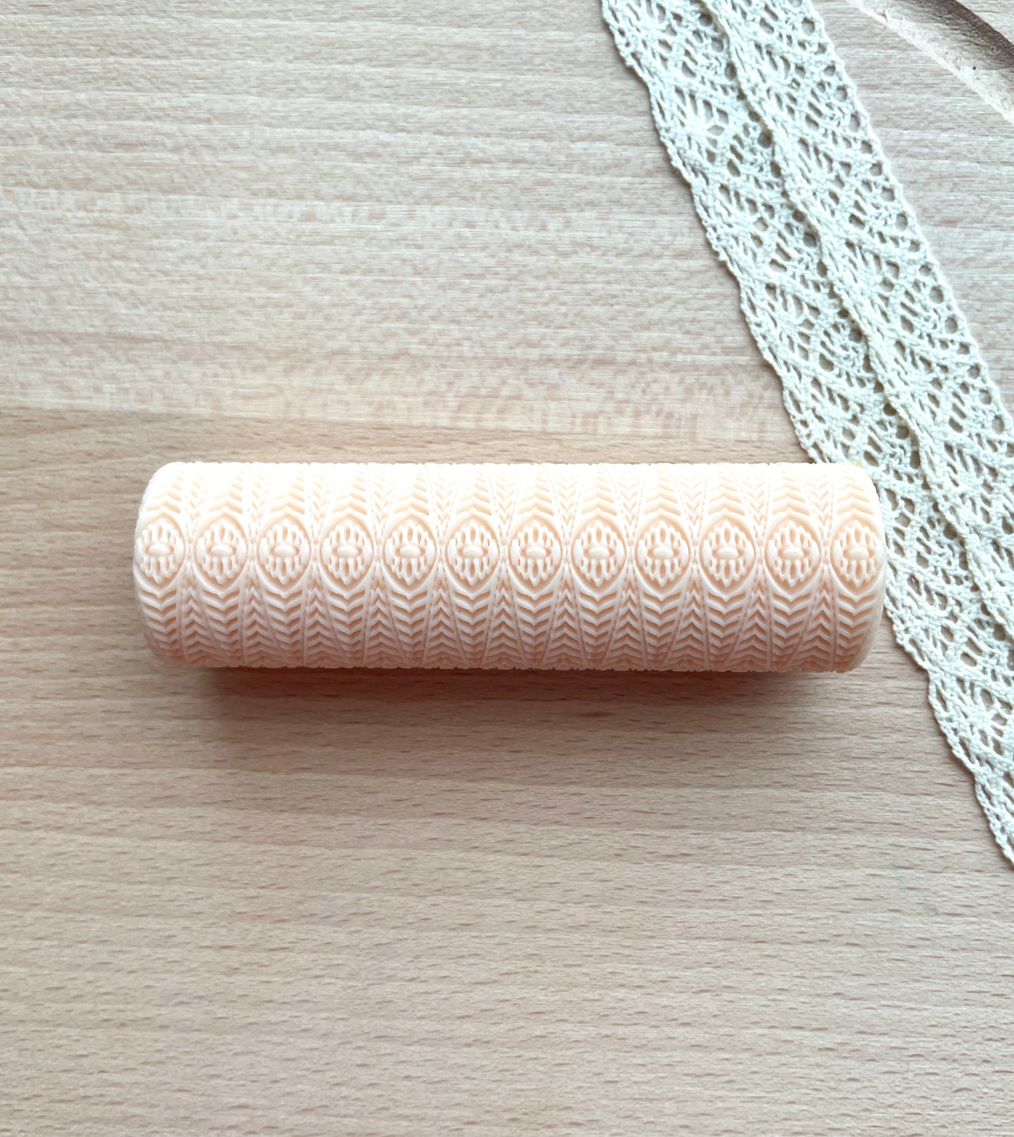 Ethnic diamond texture roller, Pattern roller for polymer clay