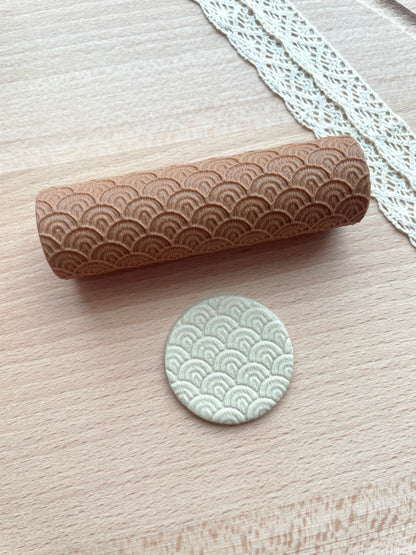 Dotted scales texture roller, Pattern roller for polymer clay