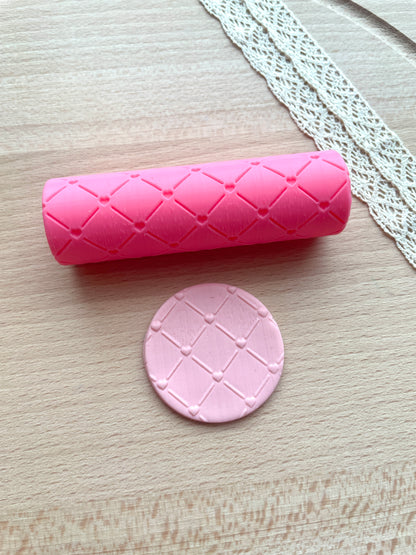Heart grid texture roller, Pattern roller for polymer clay, Valentine's texture roller