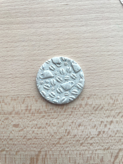 Coffee and cups texture roller, Pattern roller for polymer clay