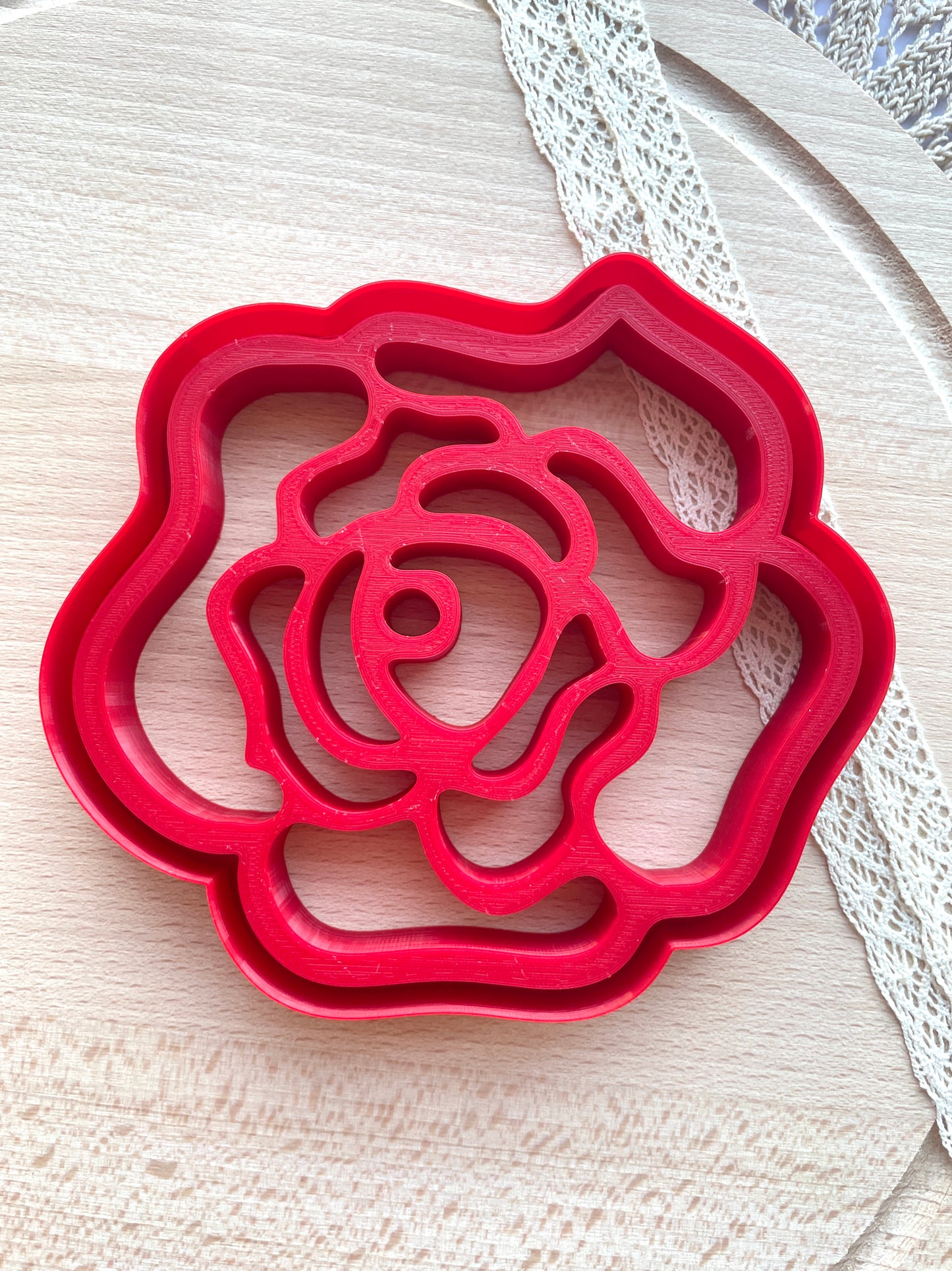 Rose trinket dish clay cutter, Polymer clay cutter