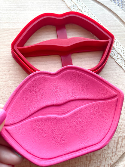 Lips trinket dish clay cutter, Polymer clay cutter