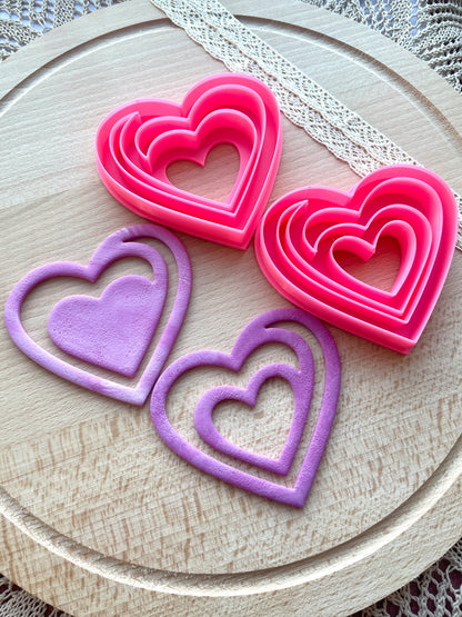 Heart bookmark clay cutter, Bookmark polymer clay cutter