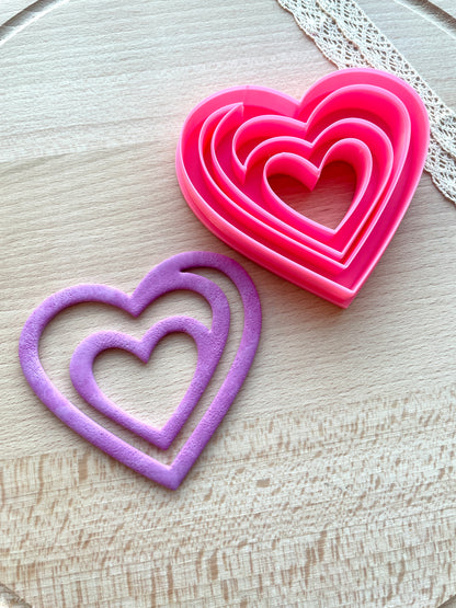 Heart bookmark clay cutter, Bookmark polymer clay cutter