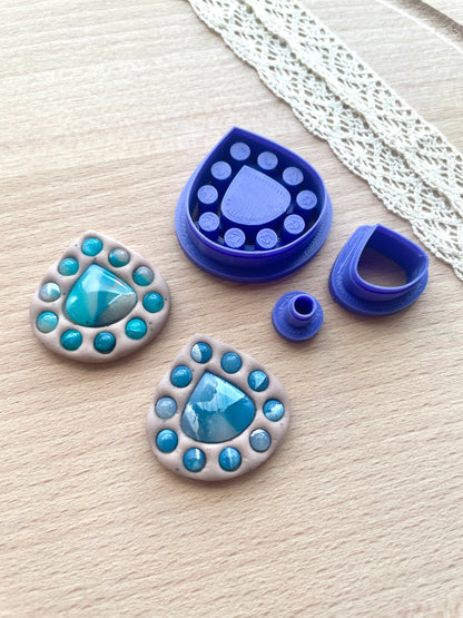 Bezel clay cutter, Faux stone clay cutter set