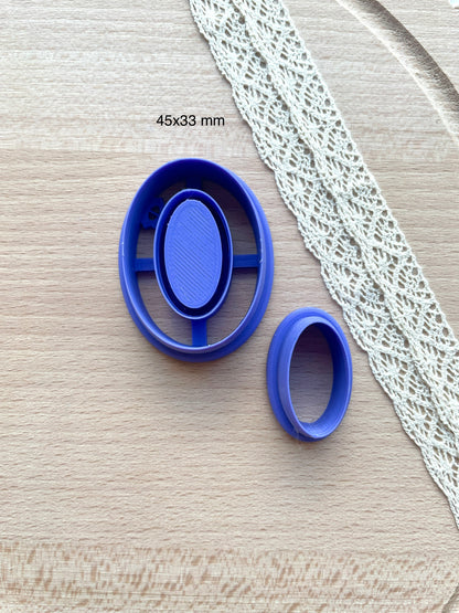 Bezel earring clay cutter, Faux stone clay cutter set