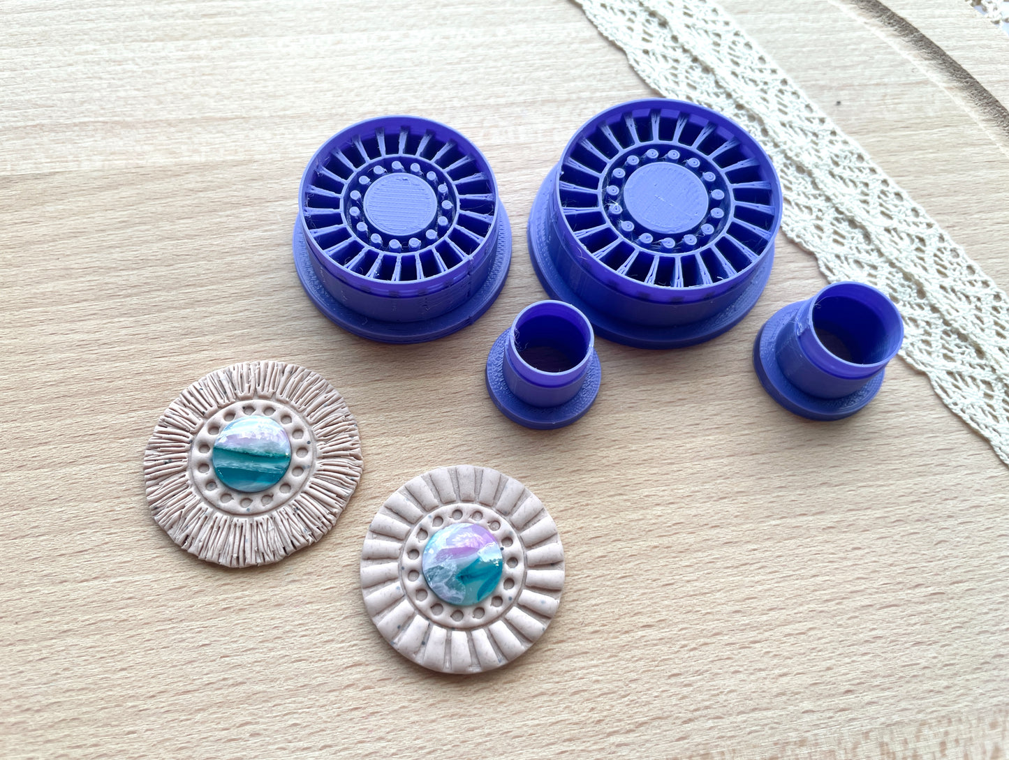 Bezel earring clay cutter, Macrame Bezel earring clay cutter, Faux stone clay cutter set