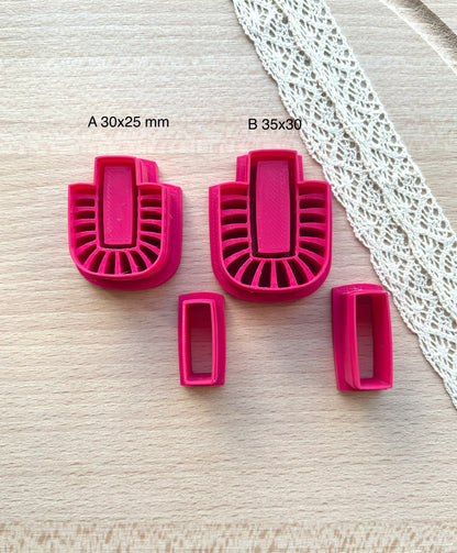 Bezel earring clay cutter, Macrame Bezel earring clay cutter, Faux stone clay cutter set