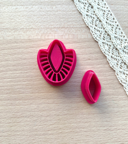 Bezel earring clay cutter, Macrame Bezel earring clay cutter, Faux stone clay cutter set