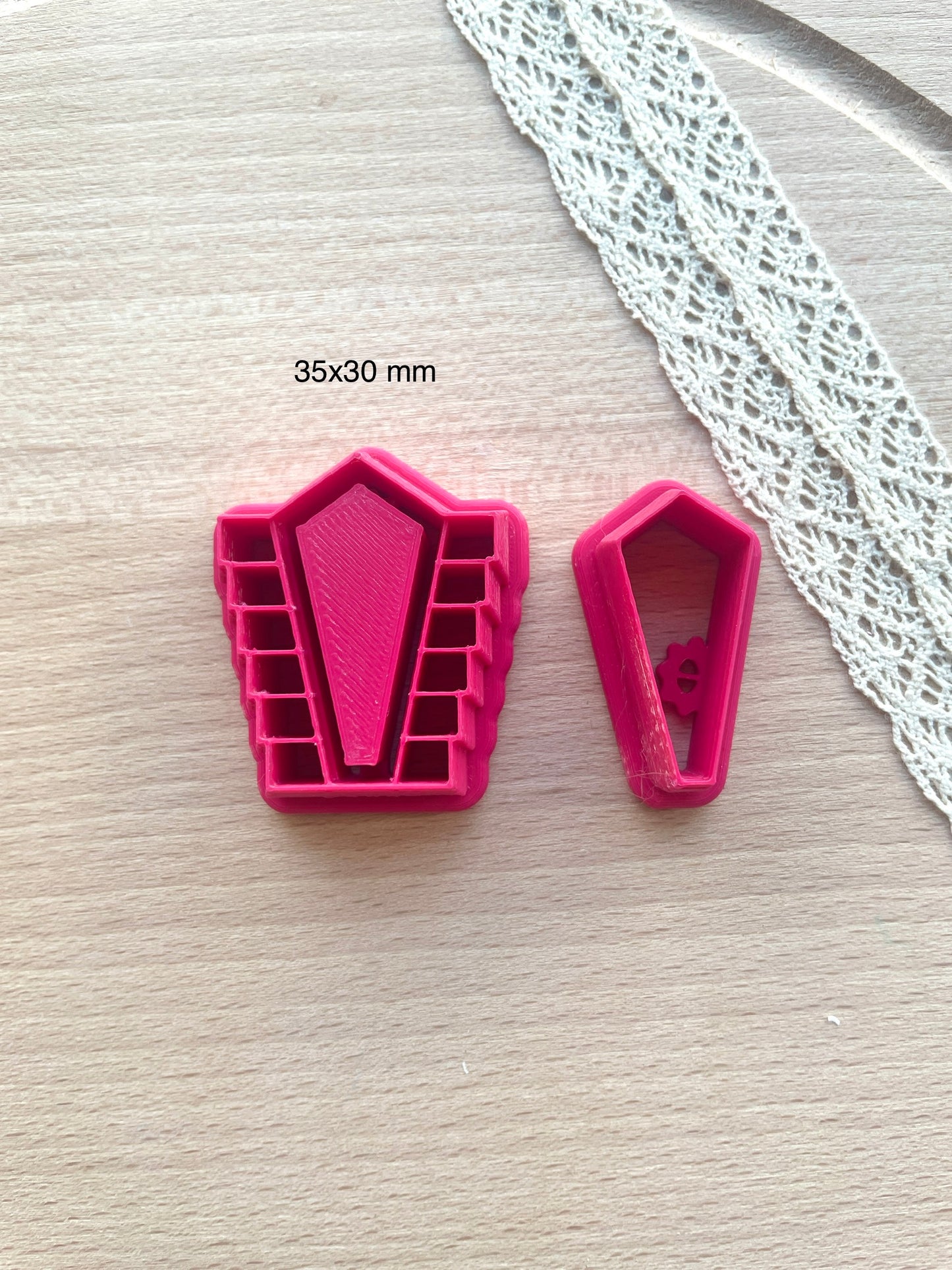 Bezel earring clay cutter, Faux stone clay cutter set