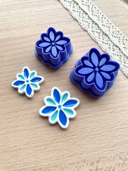 Moroccan tile style earring clay cutter, Faux ceramic polymer clay cutter set