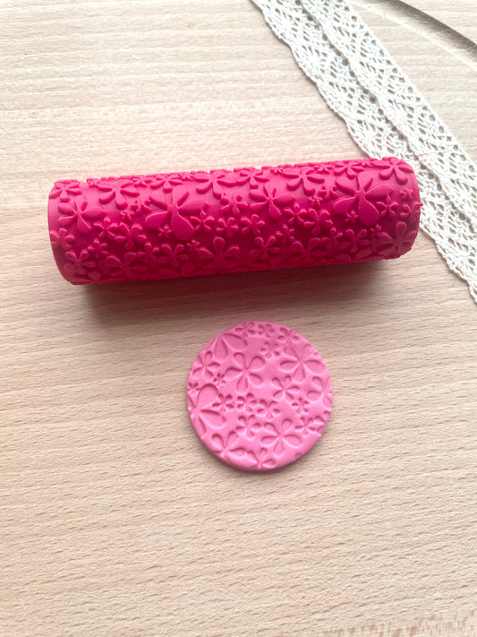 Flowers texture roller, Pattern roller for polymer clay