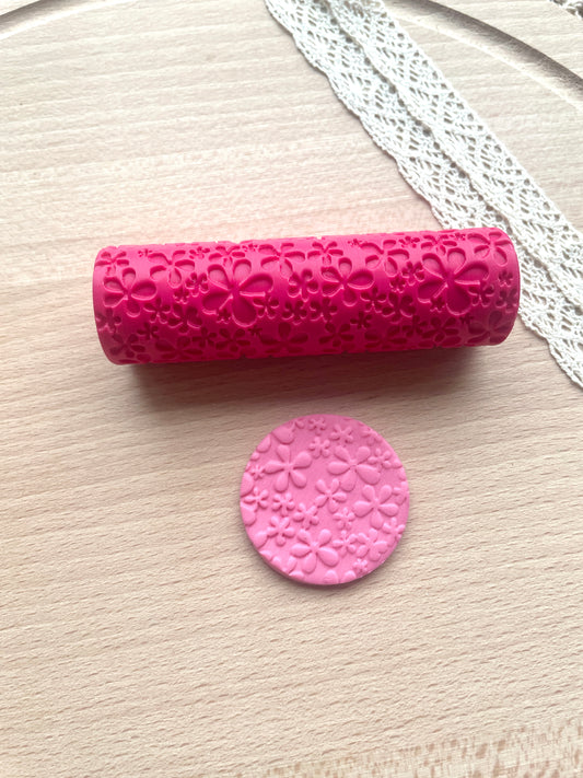 Flowers texture roller, Pattern roller for polymer clay
