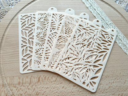 Texture stencils for polymer clay, Pattern stencil, Leaf pattern stencil