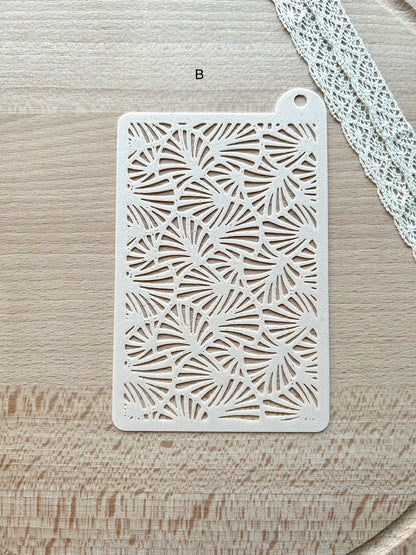 Texture stencils for polymer clay, Pattern stencil, Leaf pattern stencil