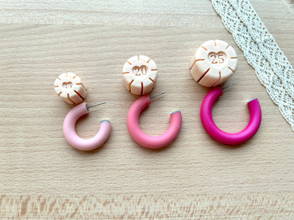 Round hoop earring guides for polymer clay earrings