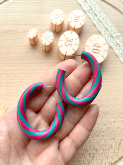 Oval hoop earring guides for polymer clay earrings