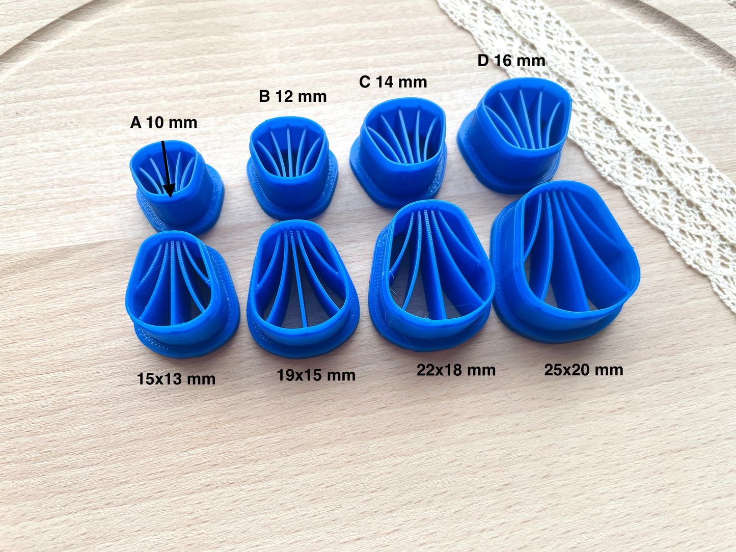 Scallop earring clay cutter, Polymer clay cutter
