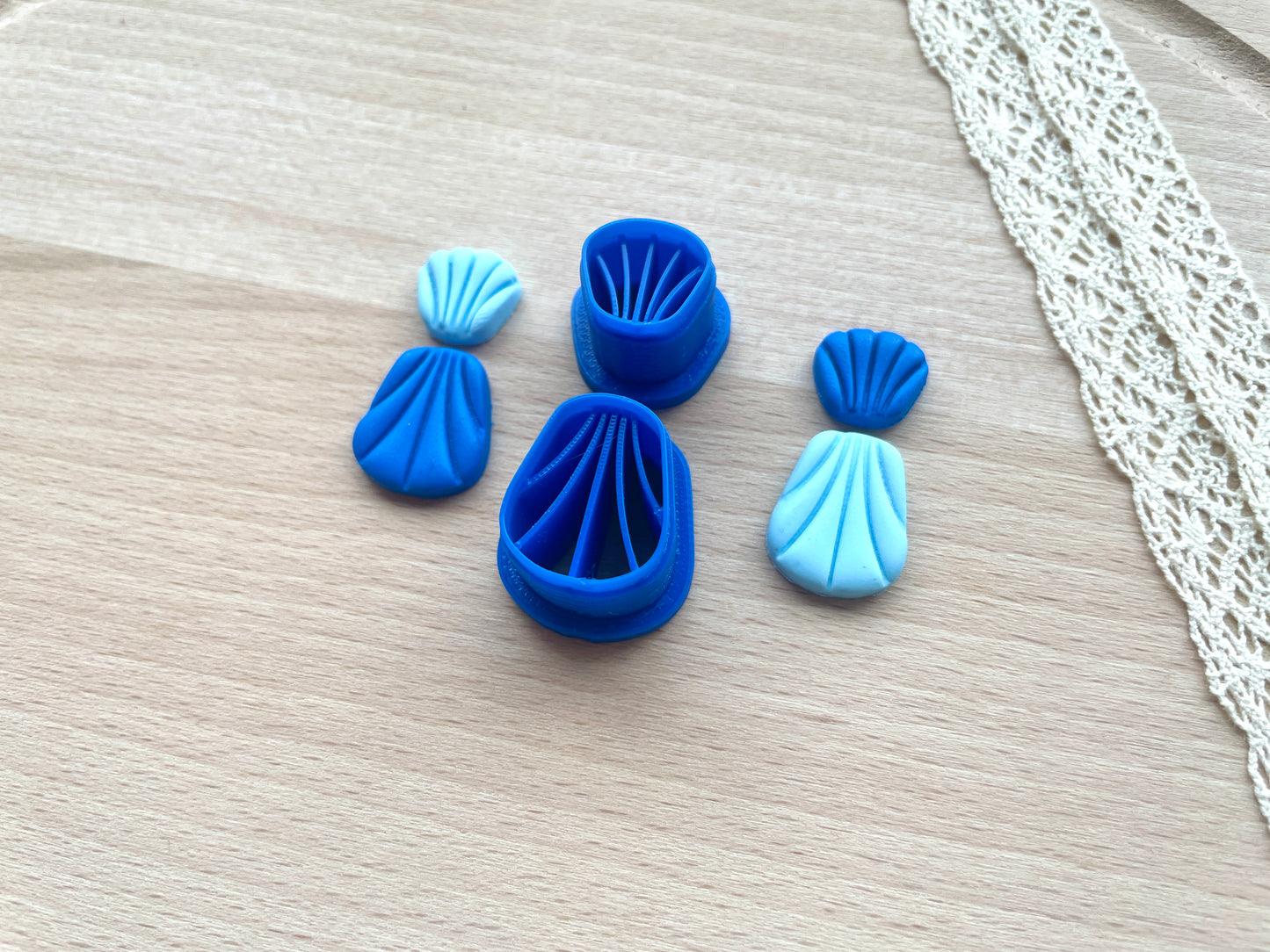 Scallop earring clay cutter, Polymer clay cutter