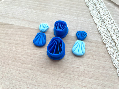 Scallop earring clay cutter, Polymer clay cutter