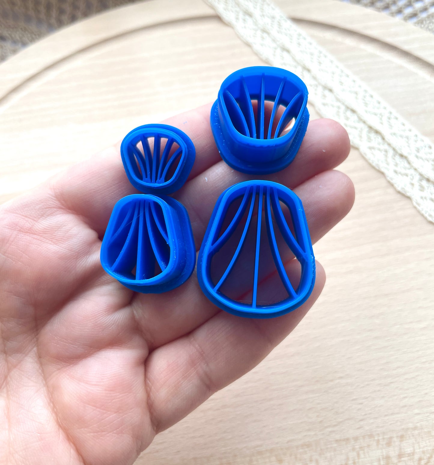Scallop earring clay cutter, Polymer clay cutter
