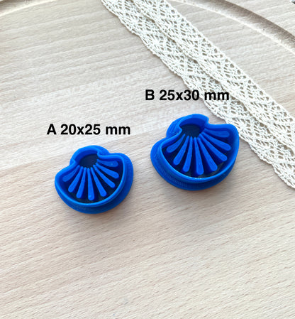 Scallop earring clay cutter, Polymer clay cutter