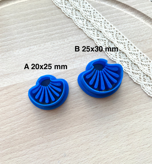 Scallop earring clay cutter, Polymer clay cutter