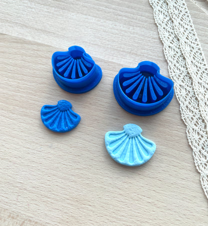 Scallop earring clay cutter, Polymer clay cutter