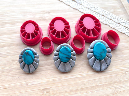 Bezel clay cutter, Faux stone clay cutter set
