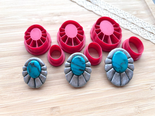 Bezel clay cutter, Faux stone clay cutter set
