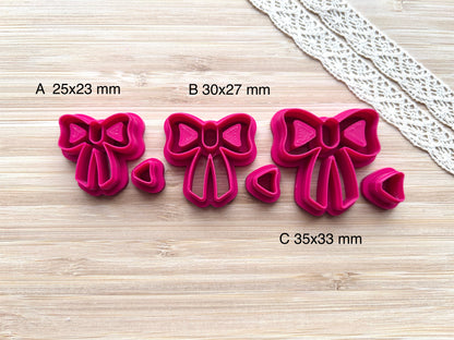 Bow bezel clay cutter, Faux stone clay cutter set, Country western style clay cutter