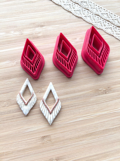 Macrame style clay cutter, Polymer clay cutter set, Country western style clay cutter