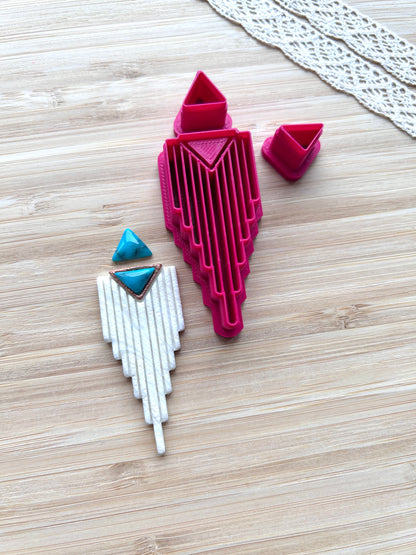 Bezel earring clay cutter, Faux stone clay cutter set