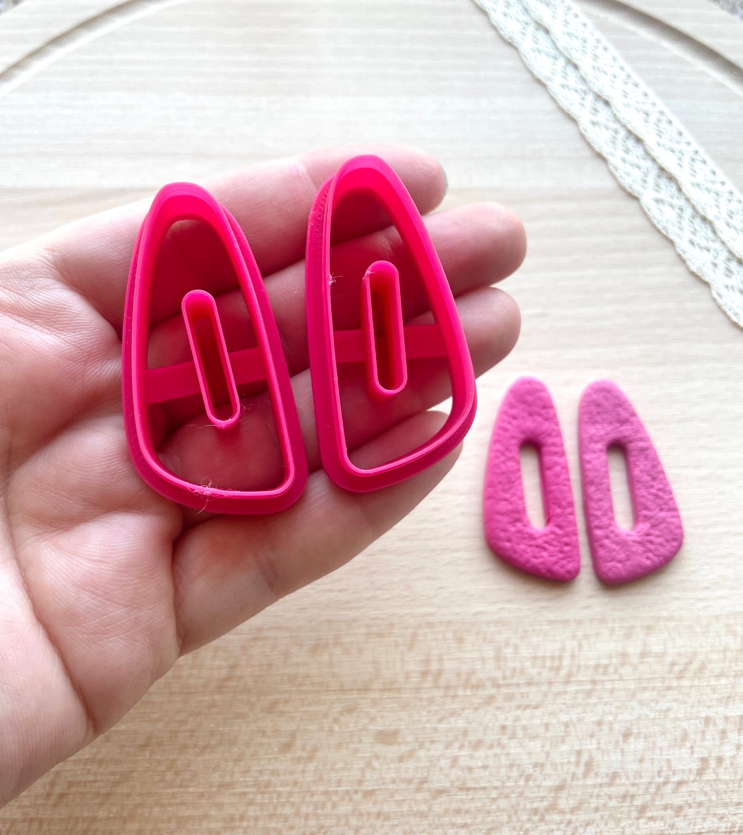 Link earring clay cutter, Polymer clay cutter