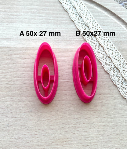 Oval link earring clay cutter, Polymer clay cutter