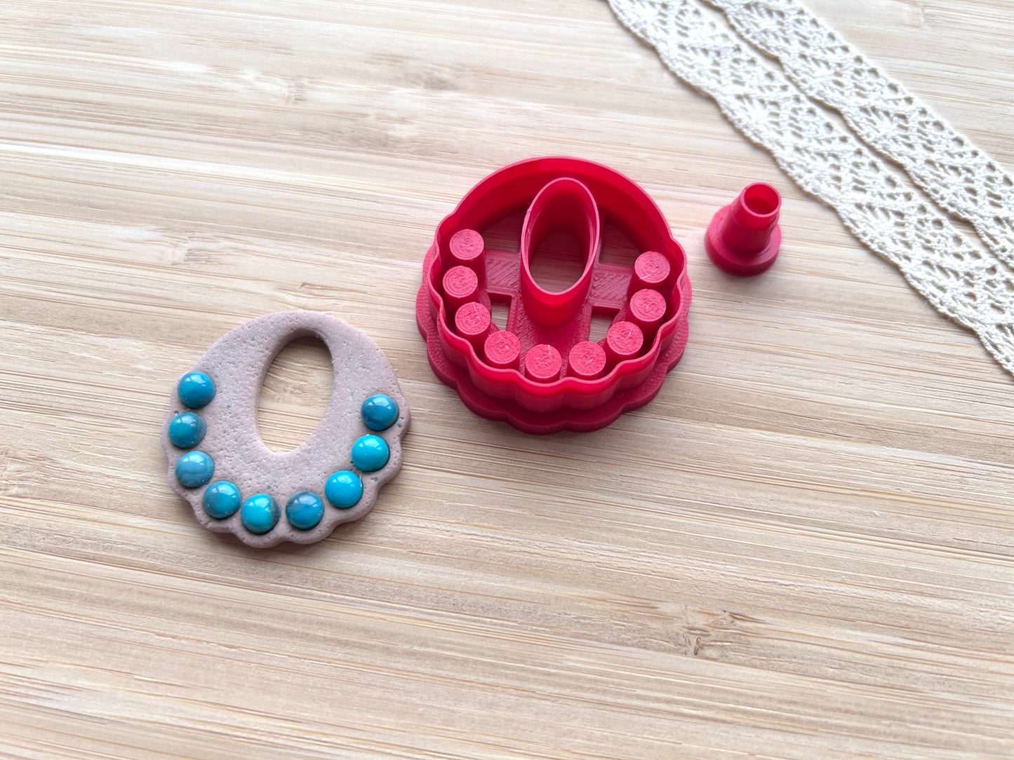 Bezel earring clay cutter, Faux stone clay cutter set